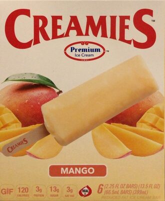 Mango Premium Reduced Fat Ice Cream Bars, Mango