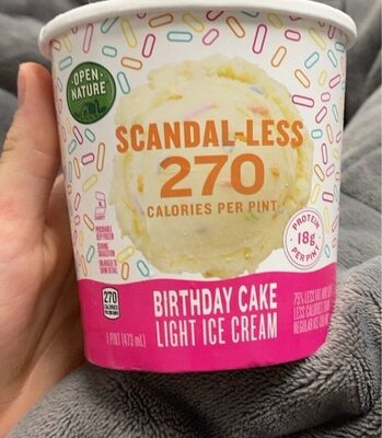 Birthday Cake Scandal-Less 280 Calories Light Ice Cream, Birthday Cake