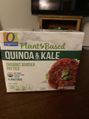 Quinoa & Kale Plant-Based Organic Burger Patties, Quinoa & Kale