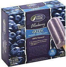 Blueberry Flavored Greek Frozen Yogurt Bars, Blueberry
