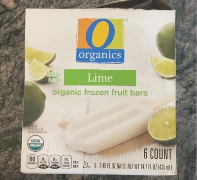 Lime Organic Frozen Fruit Bars, Lime