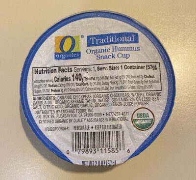 Traditional Hummus Snack Cup, Traditional