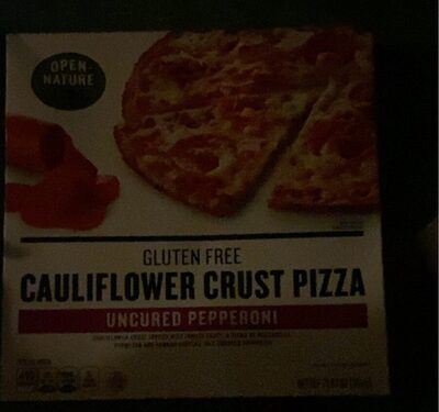 Uncured Pepperoni Gluten Free Cauliflower Crust Pizza Topped With Tomato Sauce, A Blend Of Mozzarella, Parmesan And Romano Cheeses, And Uncured Pepperoni, Uncured Pepperoni