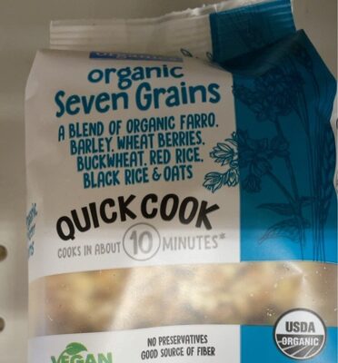 Organic Seven Grains A Blend Of Organic Farro, Barley, Wheat Berries, Buckwheat, Red Rice, Black Rice & Oats, Seven Grains