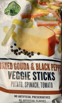 Smoked Gouda & Black Pepper Flavored Potato, Spinach, Tomato Veggie Sticks, Smoked Gouda & Black Pepper