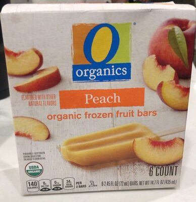 Peach Flavored Organic Frozen Fruit Bars, Peach
