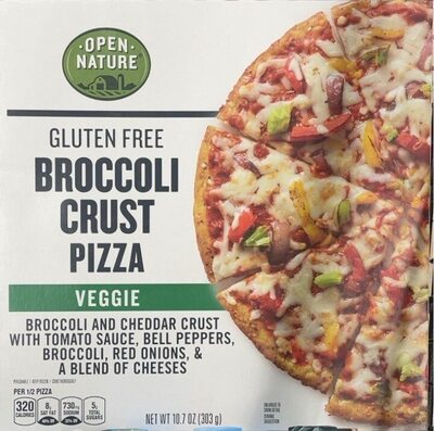 Veggie Broccoli And Cheddar Crust With Tomato Sauce, Bell Peppers, Broccoli, Red Onions, & A Blend Of Cheeses Gluten Free Broccoli Crust Pizza, Veggie