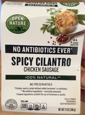Spicy Cilantro Chicken Sausage, Spicy Cilantro