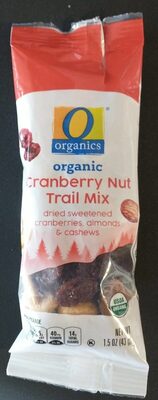 Cranberry Nut Organic Dried Sweetened Cranberries, Almonds & Cashews Trail Mix, Cranberry Nut