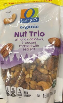 Nut Trio Organic Almonds, Cashews, & Pecans Roasted With Sea Salt, Nut Trio