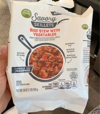 Beef Stew With Vegetables Chunks Of Tender Pulled Beef With Potatoes, Carrots, Celery, Peas In A Savory Stew Sauce, Beef Stew With Vegetables
