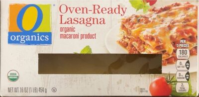 Organic Macaroni Product, Oven-Ready Lasagna