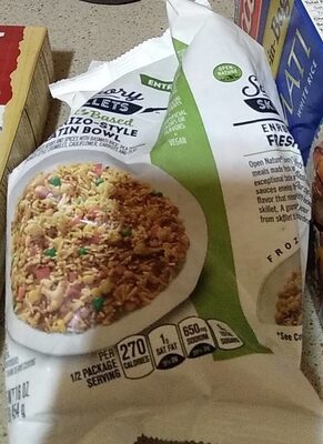 Chorizo Style Plant-Based Latin Inspired Herbs And Spices With Basmati Rice, Pea Protein Chorizo-Style Crumbles, Cauliflower, Carrots And Peas Bowl, Chorizo-Style