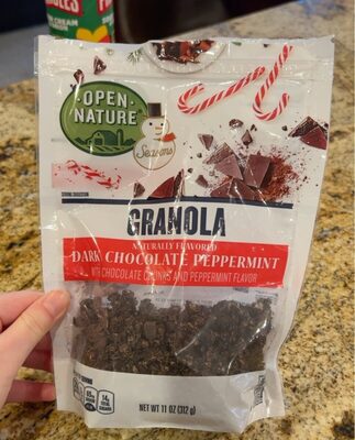 Dark Chocolate Peppermint With Chocolate Chunks And Peppermint Flavor Granola, Dark Chocolate Peppermint
