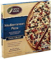 Mediterranean Style Topped With Spinach, Roasted Red Peppers, Mushrooms And Red Onions Thin Crust Pizza, Mediterranean Style