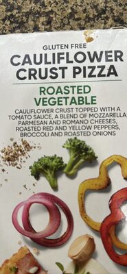 Roasted Vegetable Topped With A Tomato Sauce, A Blend Of Mozzarella, Parmesan And Romano Cheeses, Roasted Red And Yellow Peppers, Broccoli And Roasted Onions Gluten Free Cauliflower Crust Pizza, Roasted Vegetable