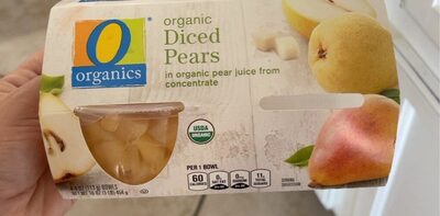 Organic Diced Pears In Fruit Juice, Fruit Juice