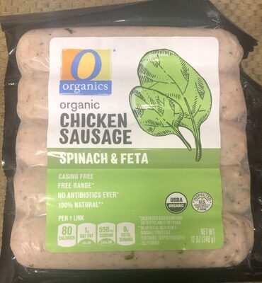 Organic Spinach & Feta Chicken Sausage, Spinach & Feta