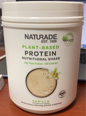 Vanilla Flavored Plant-Based Protein Nutritional Shake, Vanilla