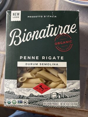 100% Organic Durum Wheat Semolina, Penne Rigate