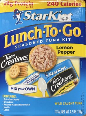 Lemon Pepper Tuna Creations Lunch-To-Go Seasoned Tuna Kit, Lemon Pepper