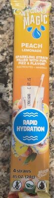 Peach Lemonade Water Magic Straws, Peach Lemonade