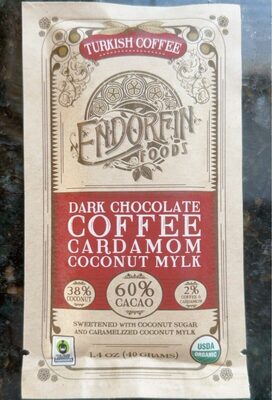 Turkish Coffee 60% Cacao Dark Chocolate Coffee Cardamom Coconut Mylk, Turkish Coffee