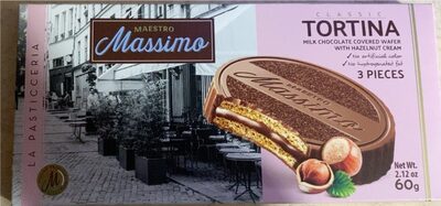 Classic Tortina Milk Chocolate Covered With Hazelnut Cream Wafer
