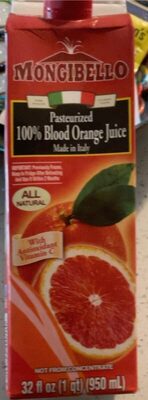 Pasteurized 100% Blood Orange Juice, Blood Orange