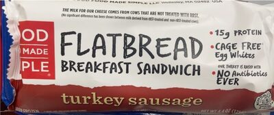 Turkey Sausage Flatbread Breakfast Sandwich, Turkey Sausage