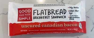 Uncured Canadian Bacon Flatbread Breakfast Sandwich