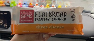 Three Cheese Flatbread Breakfast Sandwich, Three Cheese