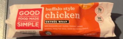 Buffalo Style Chicken With Mozzarella And Cheddar Cheeses, Roasted Potatoes, Tangy Hot Sauce, Sweet Corn & Blue Cheese Entree Wrap, Buffalo Style Chicken