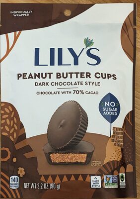 Dark Chocolate 70% Cocoa Peanut Butter Cups, Dark Chocolate