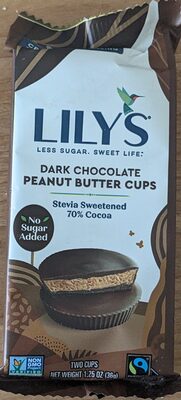 Dark Chocolate Peanut Butter 70% Cocoa Cups, Dark Chocolate Peanut Butter