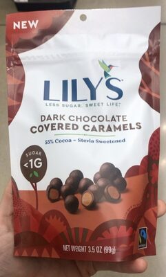 Dark Chocolate 55% Cocoa Covered Caramels, Dark Chocolate