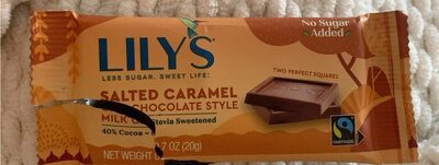 Salted Caramel Milk Chocolate Style 40% Cocoa Square Bars, Salted Caramel Milk Chocolate Style