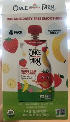 Strawberry Banana Swirl Cold-Pressed Organic Dairy-Free Super Smoothie, Strawberry Banana Swirl