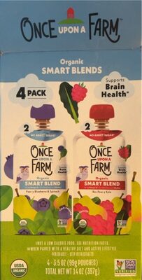 Organic Smart Blend Baby Food, Pear-Y Blueberry; Spinach; Ras-Pear-Y Kale