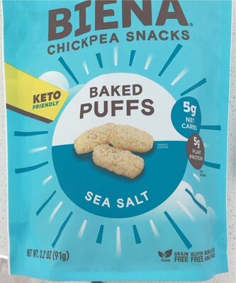 Sea Salt Baked Puffs Chickpea Snacks, Sea Salt
