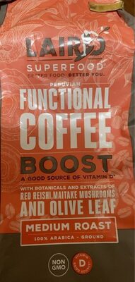 Medium Roast Peruvian 100% Arabica Ground Functional Coffee, Peruvian