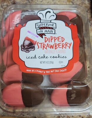 Dipped Strawberry Flavored Iced Cake Cookies, Dipped Strawberry
