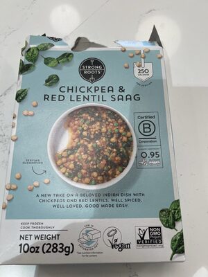 Strong Roots Chickpea & Red Lentil Saag, 10 Oz