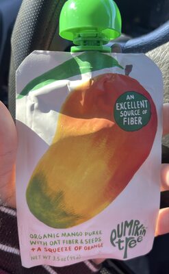 Organic Mango Puree With Oat Fiber & Seeds + A Squeeze Of Orange, Mango, Orange