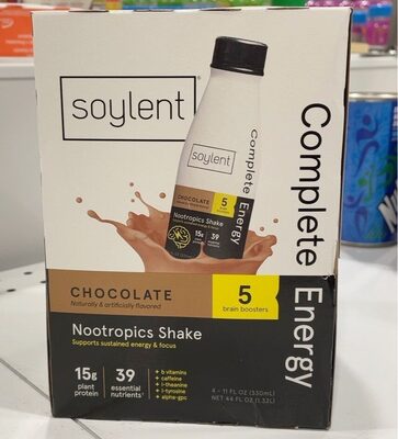 Complete Energy Plant Protein 15 G Nootropics Shake, Chocolate, Chocolate