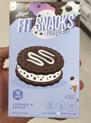 Cookies & Cream Flavored Fit Snacks Protein Bar, Cookies & Cream