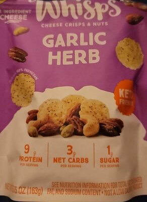 Cheese Crisps & Nuts Garlic Herb Keto Friendly Snack Mix, Cheese; Garlic; Herb