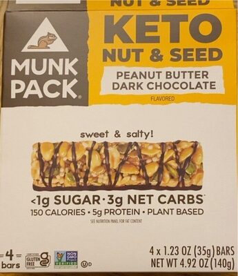 Peanut Butter Dark Chocolate Flavored Keto Nut & Seed Bars, Peanut Butter Dark Chocolate