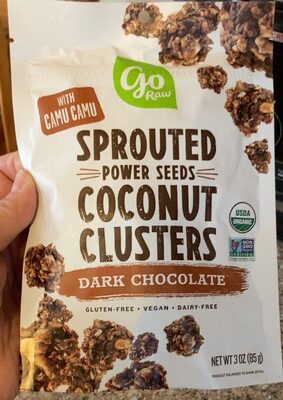 Dark Chocolate Sprouted Power Seeds Coconut Clusters, Dark Chocolate