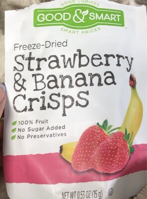 Freeze-Dried Strawberry & Banana Crisps, Strawberry & Banana